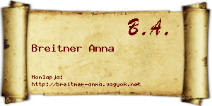 Breitner Anna névjegykártya
